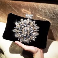 Hot selling New dinner bag velvet rhinestone evening dress banquet bridesmaid ladies all-match female hand clutch