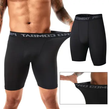 Compression Shorts Men with Pocket Underwear for Men Spandex Running Shorts  Workout Cool Dry Workout Underwear