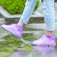 Plastic Disposable Waterproof Boot Rain Shoe Covers Blue Mud-proof Overshoes Rainy season non-slip wearable shoe cover Rain Boots