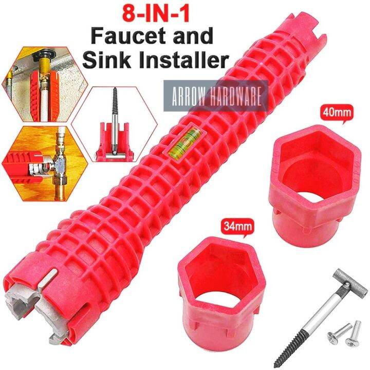 Multifunctional 8 in 1 Faucet and Sink Installer Tool Wrench Spanner