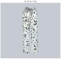 PICHITA Long Tie Up Pant / กางเกง เอวผูกโบว์ ผ้าพิมพ์ลาย ผ้าไหม กางเกงเล