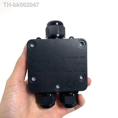 ◑▪ 3 Way Waterproof Wire Junction Boxes LED IP68 4/5/6pin 4-14mm Electrical Cable Connectors 24A 450V External Electrical Terminals