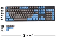 Dyesub Blue Grey PBT Keycap Cherry Profile 104 ANSI Layout สำหรับ Mx Mechanical Keyboard Use