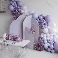 Doubled Macaron บอลลูนสีม่วง Garland Kit งานแต่งงานครบรอบตกแต่ง Matte Lilac Ballon Arch DIY วันเกิดพื้นหลัง Decor