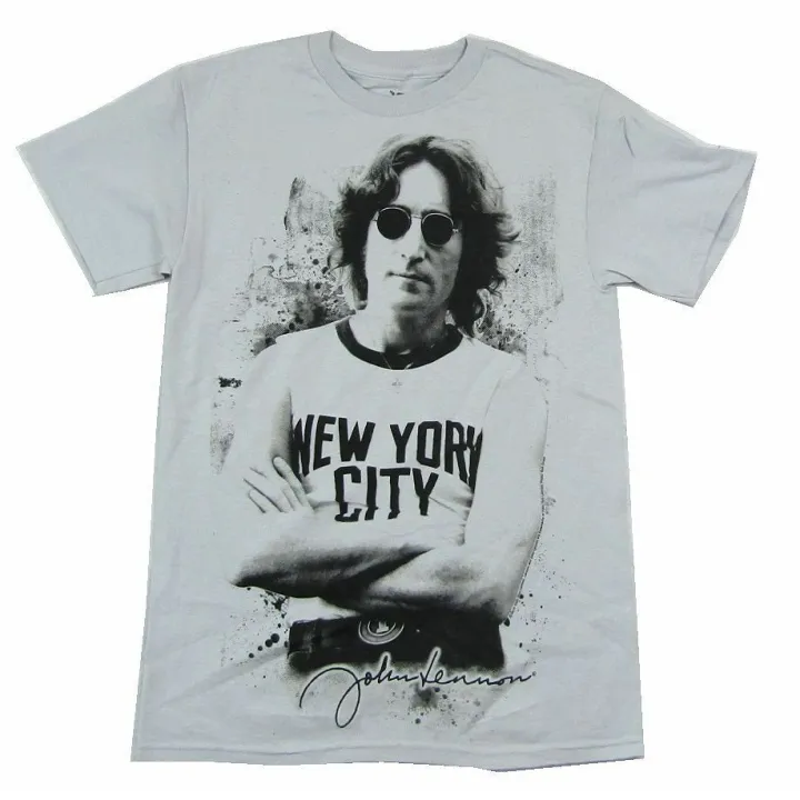 ☸ Gildan - John Lennon New York City Image Grey T Shirt New Official ...