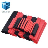 GREATZT 1set 150 PCS 7.28m Black And Red 2:1 Assortment Heat Shrink Tubing Tube Car Cable Sleeving Wrap Wire Kit