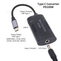 （A TOOT）ตัวแปลงขั้วต่อ DcAdapter 100W 5.5X2.1มม. ตัวเมียเป็น USB Type C Converter สำหรับ LenovoHp Asus ที่ชาร์จแล็ปท็อป