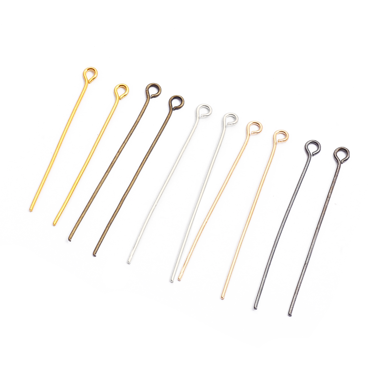 100PCS 16/20/30/40/50mm Ball Gold Plated Pins Jewelry Silver Finding Head 