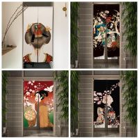 【HOT】❈ﺴ Door Curtain Geisha Oiran Blossoms Partition Sushi Porch Doorway Entrance Hanging Half-Curtain Room