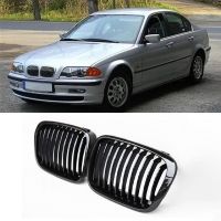 M Gloss Black Car Front Bumper Kidney Grilles Racing Grill For BMW E46 3 Series 4 Door 1998 1999 2000 2001 Auto ABS Grille