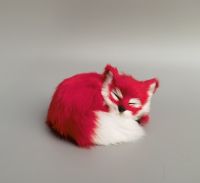 ✢❈✔ 9.5cm Cute Simulation Fox Plush Doll Toys Soft Stuffed Fox Model Fake Fox Realist Animal Plush Doll Red Fox Black Fox Kids Gift