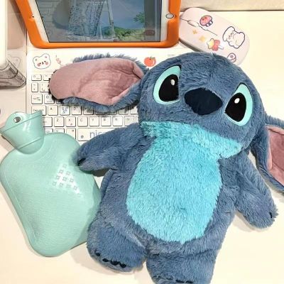 1Pc Portable Disney Stitch Hot Water Bottle Soft Kawaii Winter Plush Warm Hand Bag Anime Water Girl Student Dormitory Gift