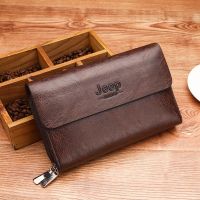 【Layor shop】 Men Clutch Zipper Hasp Money Purse Leather Men Phone Pocket Purse New Brand Design Men 39; S Long Wallet Casual Business Card Holder