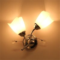 SingleDouble Head Wall Sconce Chrome Steel Glass Shape Wall Light Corridor Living Room Lighting Lamp Decorative Light