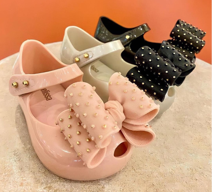 ร้านค้าอย่างเป็นทางการ2023melissa-mini-รองเท้าเด็กผู้หญิงสามมิติ-polka-dot-bow-เจ้าหญิงเด็กน้ำหอมรองเท้า