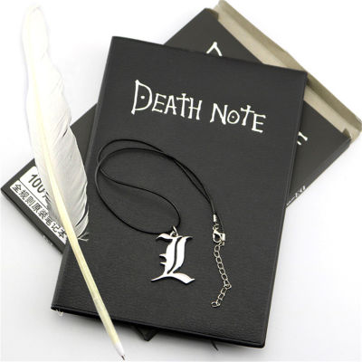 Death Note ชุดสมุดบันทึก A4 Big A5 Anime Journal วารสารหนังและสร้อยคอปากกาขนนก Death แผ่นกระดาษโน้ตสำหรับของขวัญ