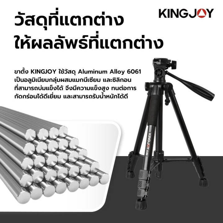 ขาตั้งกล้อง-kingjoy-vt-1500-adjustable-camera-video-tripod-legs-stand-วัสดุอลูมิเนียม-รองรับน้ำหนักสูงสุด-5-กิโลกรัม