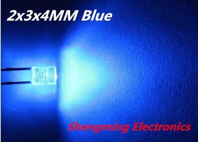 100pcs 2x3x4 Blue led light emitting diode super bright water clear Electrical Circuitry Parts