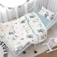 Baby Bedding Set Cotton Print Baby Mattress Cover Crib Elastic Bed Sheet Down Infant Duvet Cover Newborn Pillowcase Baby Bed Set