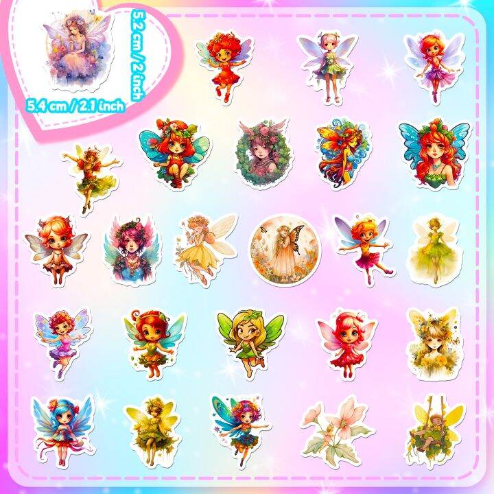 10-50pcs-angel-wing-fairy-girl-stickers-pack-for-kid-cartoon-graffiti-decals-scrapbooking-luggage-laptop-wall-stationery-sticker