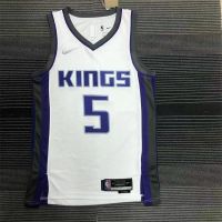 ยอดนิยม เสื้อกีฬาบาสเก็ตบอล NBA Jersey Sacramento Kings สําหรับผู้ชาย เสื้อกีฬาแขนสั้น ลาย 5 DeAaron Fox Retro Association Edition Swingman ครบรอบ 75 ปี LPflgd31IDpbnd43