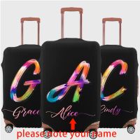 Custom Name Luggage Cover Accessory Elastic Bag Luggage Cover 26 English Color Letter Printed for 18-32 Inch Suitcase Dust Cover