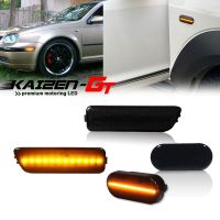 Smoked Lens Amber LED Front Bumper / Fender Side Marker Lights For 1999-2005 Volkswagen MKIV Golf MK4 GTI/R32 Gen4 Jetta Cabrio