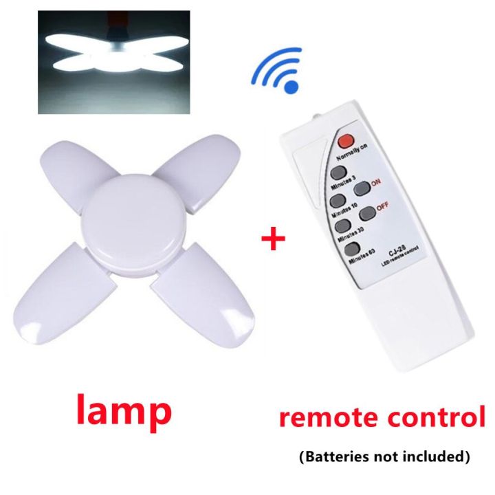 โคมไฟไฟ-led-แบบพับได้ขนาด38w-สำหรับไฟเพดานบ้านพร้อมรีโมตคอนโทรลโคมไฟจับเวลาใบพัดหลอดไฟ-led-e27-ac85v-265v