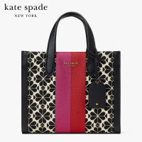 KATE SPADE NEW YORK SPADE FLOWER JACQUARD STRIPE MANHATTAN SMALL TOTE K6840 กระเป๋าถือ