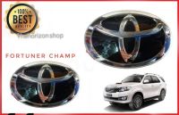 แผ่นป้าย 1 ชุด ป้ายโลโก้Toyota Fortuner champ 2011-2014 หน้าและหลังแบบเคลือบแก้วสีดำ17+13 **ร้านค้าแนะนำให้บริการ** สิ้นค้าดี**