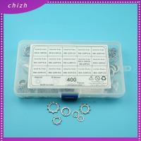 CHIZH 400Pcs 304สแตนเลสสตีล แหวนล็อคฟัน ขนาดต่างๆ M2 M2.5 M3 M4 M5 M6 M8 M10 M12 เครื่องซักผ้ารูปดาวฟันภายในภายนอก แหวนล็อกฟันภายในภายนอก ชุดล็อคแหวนรอง การเชื่อมต่อไฟฟ้า