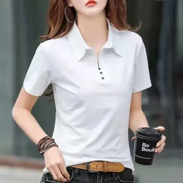 White polo t deals shirt women's