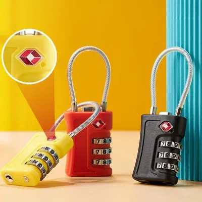 Luggage Code Lock Travel Padlock With Password TSA Customs Code Lock Contrast Color Design Padlock Travel Luggage Lock