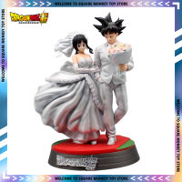 33cm Super Dragon Ball Action Figure Son Goku Chichi Anime Figures White Wedding Dress Figurine Artificial Model Doll Collectible Toys