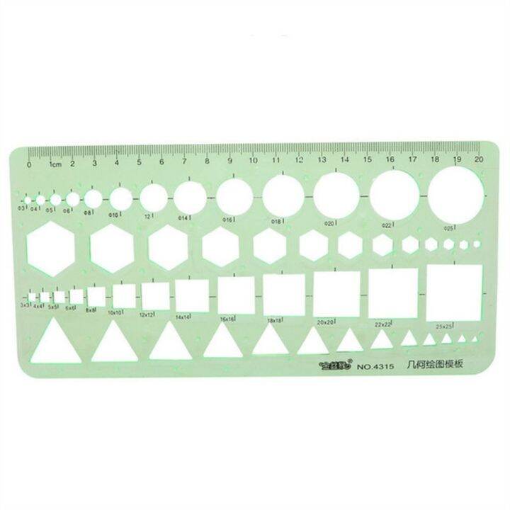THOUSAND Stationery Plastic Multi Shaped Oval Green Measuring Tool