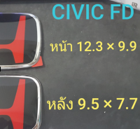 HONDA CIVIC FD H ดำแดง โลโก้ตรงรุ่น หน้า หลัง ราคาจ่อชุด 2 ชิ้น