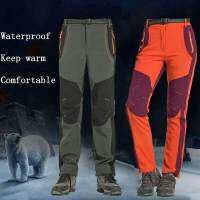 Womens Outdoor Sports Gore-Tex Pants Waterproof &amp; Windproof Warm Fleece Thickening Hiking Pants