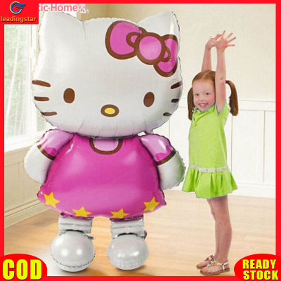 LeadingStar RC Authentic 116*66cm Oversized KT Cat Foil Balloon 3D Large Standing Hello Kitty Aluminum Film Balloons Inflated Globos Birthday Wedding Girls Party Decoration Supplies Kids Favor Gifts Toy