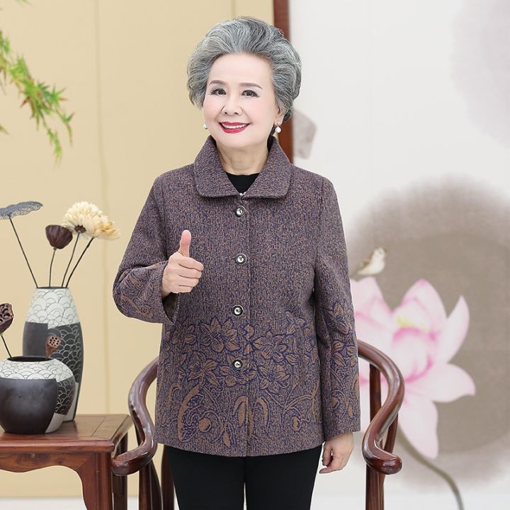 เกาหลี-stylex017ยายในฤดูใบไม้ผลิและฤดูใบไม้ร่วง60-80กลางอายุเก่าผู้หญิง70ปีเก่าผู้หญิงแจ็คเก็ตฤดูใบไม้ผลิแม่เสื้อผ้า