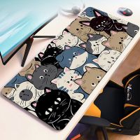 Black Cat Mouse Pad เครื่องเกมคอนโซล แผ่นรองเมาส์ขนาดใหญ่ 900x400 โต๊ะคอมพิวเตอร์ตู้เกมอุปกรณ์เสริม Table Pad Keyboard Pad อะนิเมะ