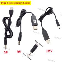 USB 5V to DC 5V 9V 12V 3.5mm Power Boost Line Step UP Module USB Connector Converter Power Adapter Cable 2.1x5.5mm YB23TH