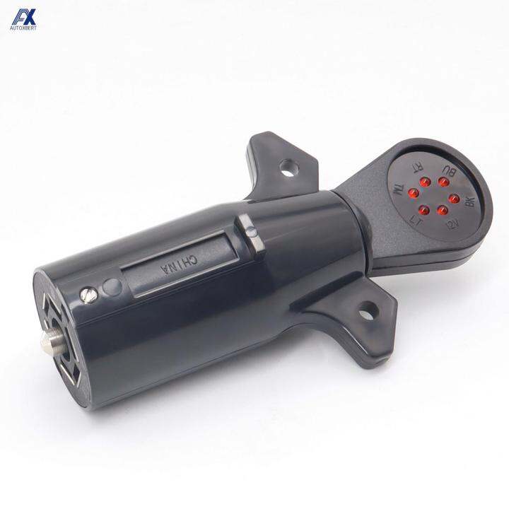 7Way Blade Trailer Light Wiring Circuit Tester Round Adapter Pin Plug