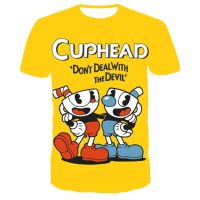 {Match maker}}น่ารัก Cuphead Mugman เสื้อยืดอะนิเมะผู้หญิงผู้ชาย O-คอ3D พิมพ์ O Versize Streetwear เสื้อ T เด็กสาวสบายๆเด็กเสื้อผ้าด้านบน