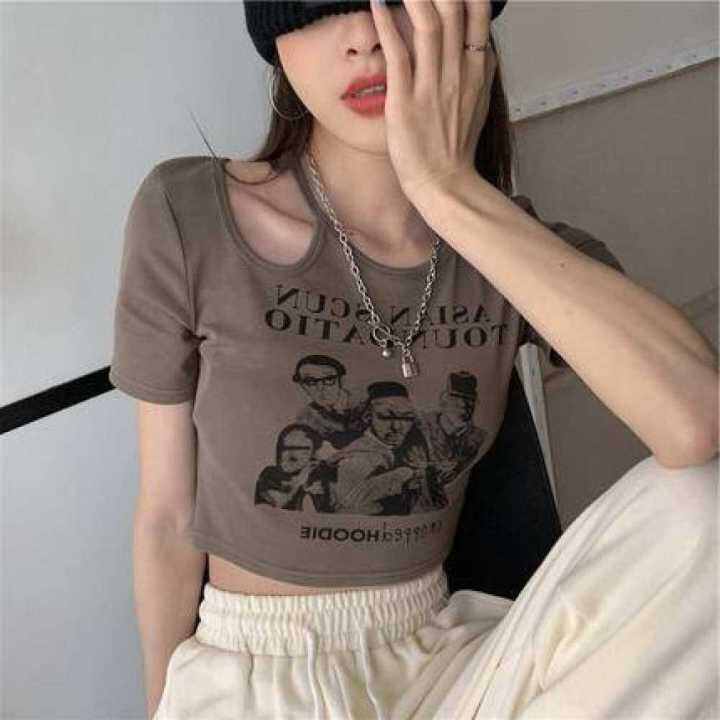 y-เสื้อครอป-เสื้อครอปแขนสั้นผู้หญิง-เสื้อยืดแฟชั่นผู้หญิง-สไตล์เกาหลี-เสื้อครอปหญิง-เสื้อยืดสั้น-2022ใหม่-080210