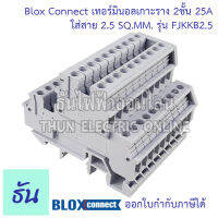 BLOX CONNECT เทอร์มินอลรางdin 2ชั้น FJKKB2.5 1ชุด10ตัวพร้อมฝา1อัน ใส่สาย2.5sqmm 25A สีเทา เทอร์มินอล เทอร์มินอลบล็อก เทอมินอล 2ชั้น ส่งไว ธันไฟฟ้า