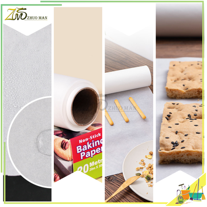 กระดาษอบขนม-กระดาษรองขนม-5-10เมตร-มีที่ตัดในตัว-กระดาษอบ-กระดาษไขรองอบ-การรับรองเกรดอาหาร-การใช้งานสองด้านกันน้ำและกันน้ำมัน