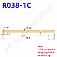 【LZ】 20/100pcs R038-1C Test Pin Receptacle Needle Sleeve Needle Seat Spring Detection Probe Needle Sleeve Length 13mm Diameter 0.52mm