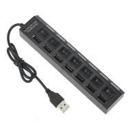 [HOT HAIXWLXKWW 589] 7พอร์ต USB 2.0 HUB อะแดปเตอร์ความเร็วสูง Hub เปิด/ปิดพร้อมตัวขยายหลอดไฟสำหรับแล็ปท็อปแท็บเล็ตสูง