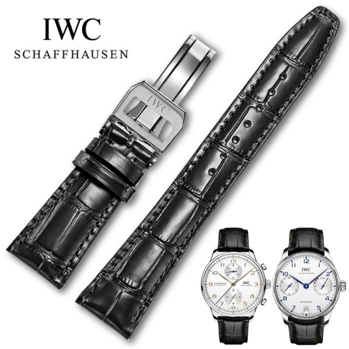 สายรัดนาฬิกาหนังใช้ได้กับสายรัดอะไหล่ของ-iwc-ลายหนังจระเข้-carterfa-แบบคลาสสิก