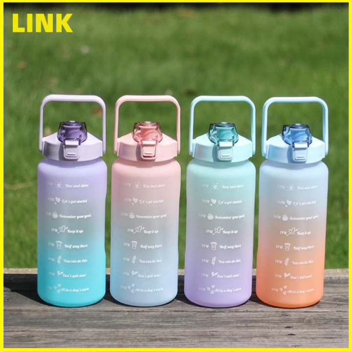LINK 2L Large Water Bottle Straw Cup High Temperature Water Cup Scale